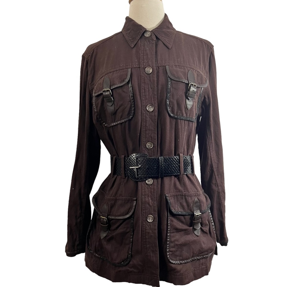 1990’s Emanuel by Emanuel Ungaro Brown Utilitarian Lightweight Jacket, Size 40 S